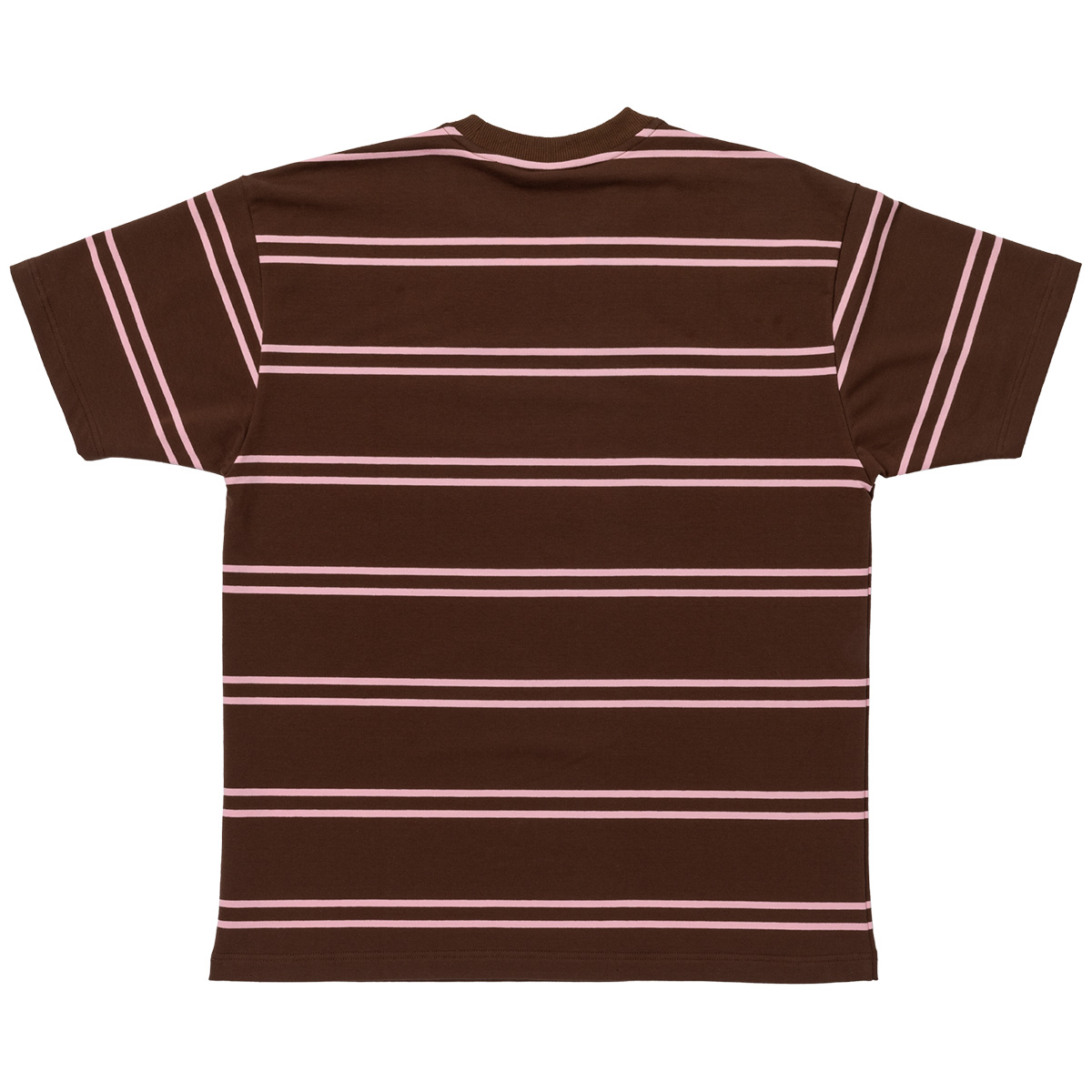 Krooked Eyes Embroided Custom Heavyweight Yarn Dye Striped T-Shirt Brown