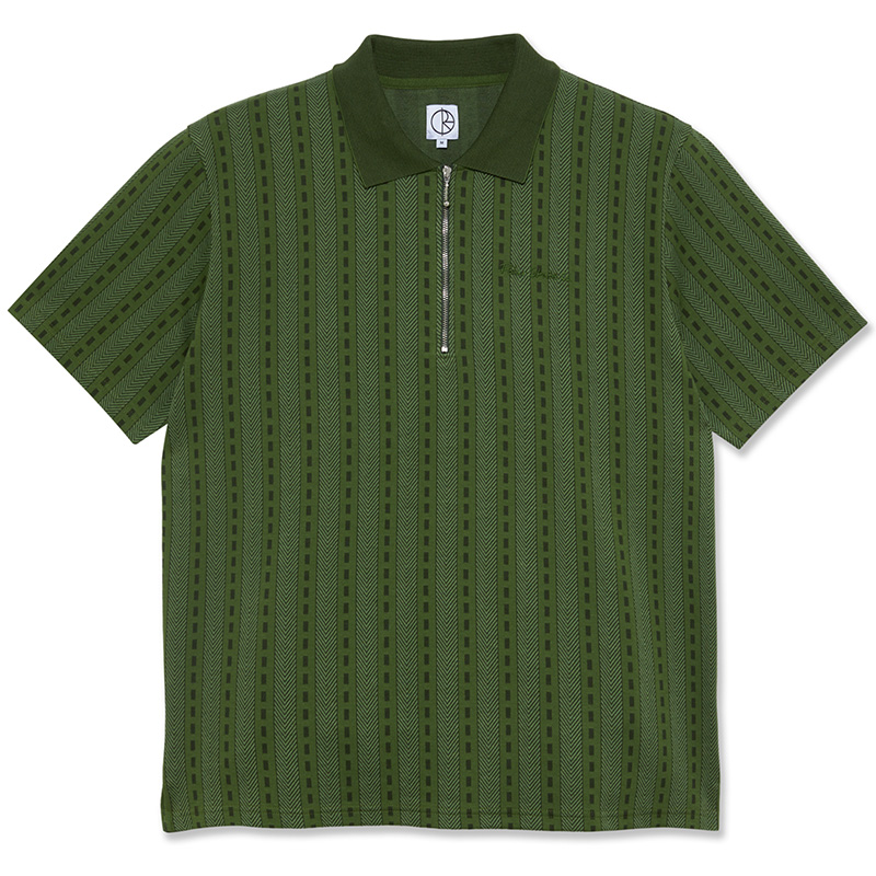 Polar Road Zip Polo Shirt Dark Green