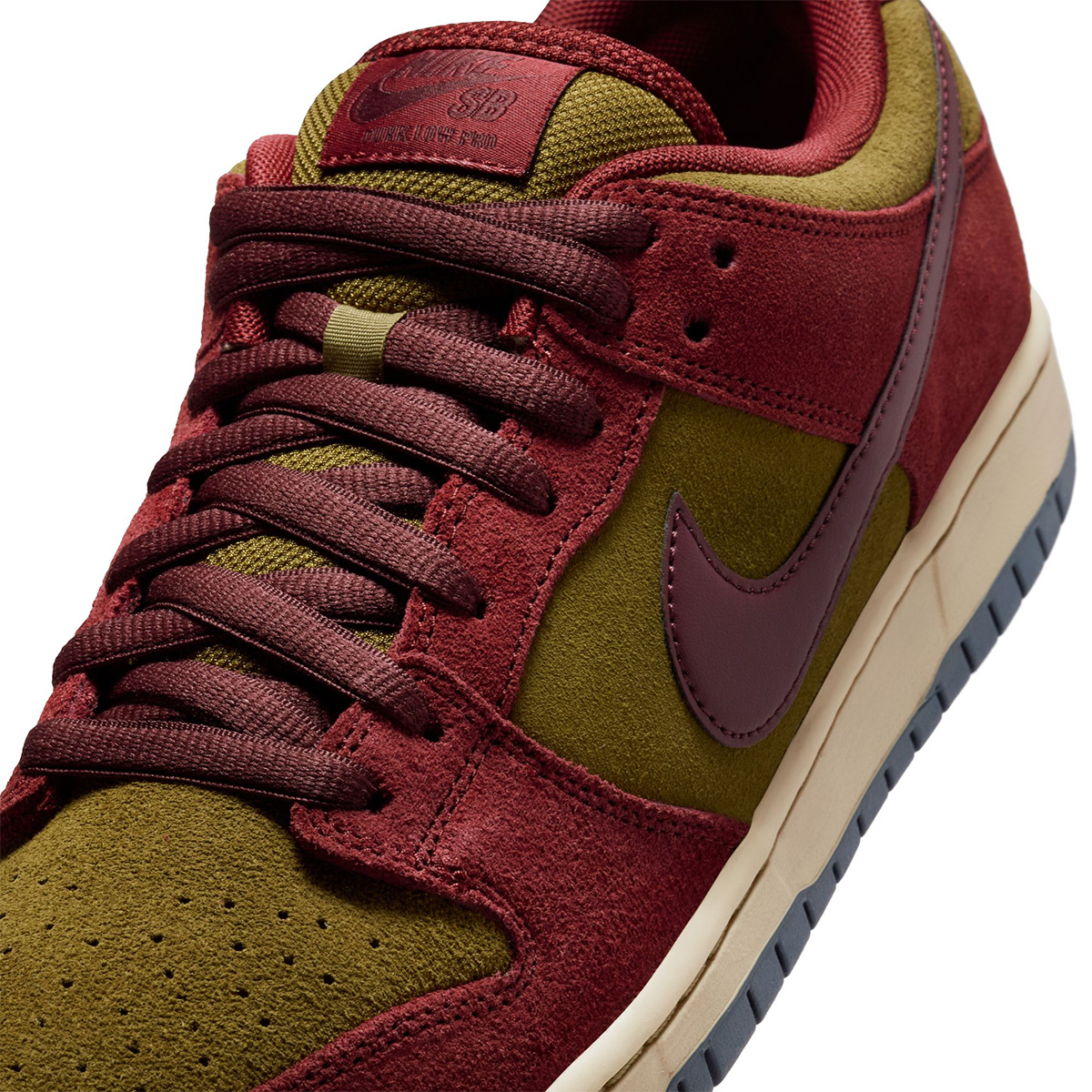Nike SB Dunk Low Pro Dk Team Red/Burgundy Crush-Olive Flak-Parachute Beige-Armory Navy