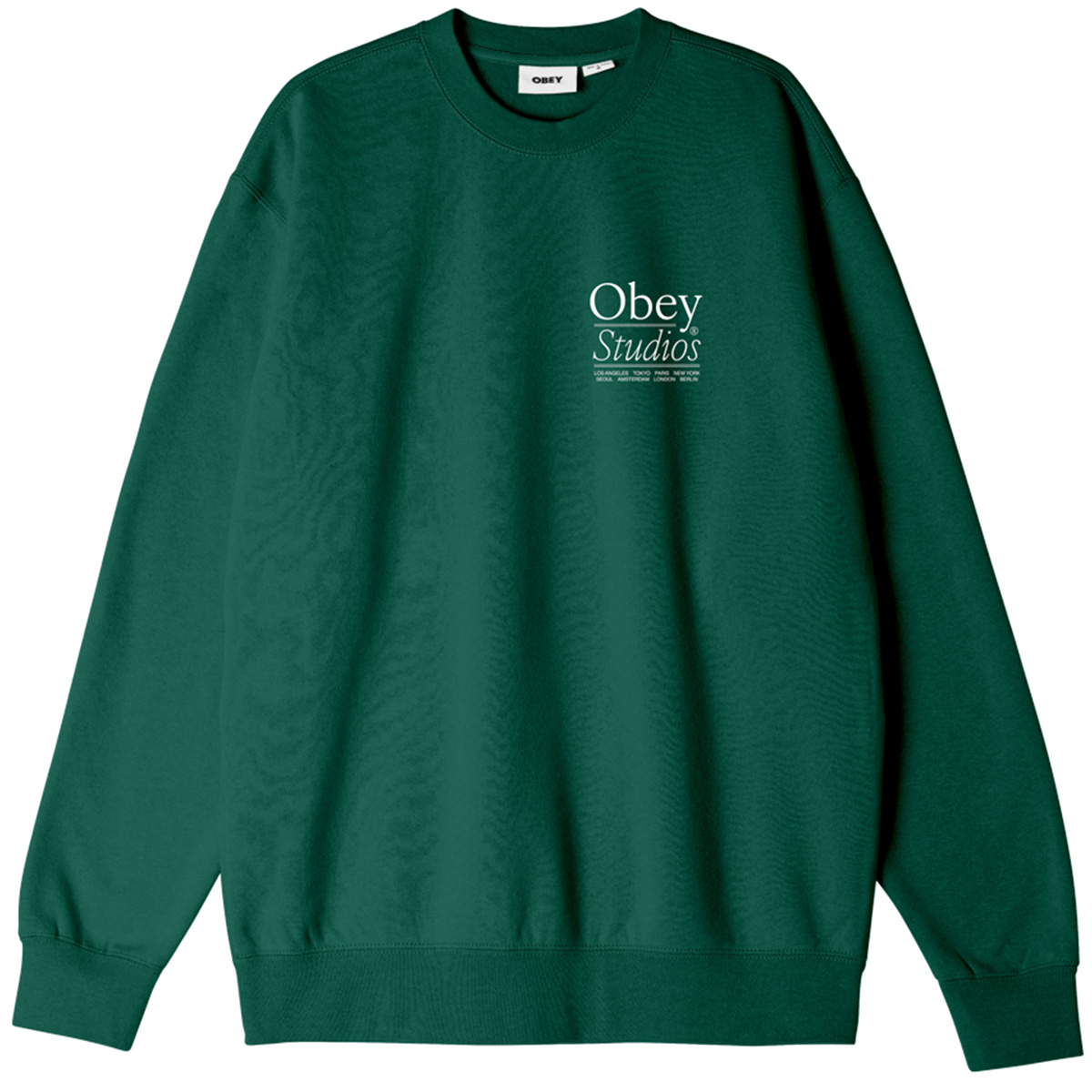 Obey Studios Crewneck Sweater Rain Forest Obey Studios Crewneck Sweater Rain Forest