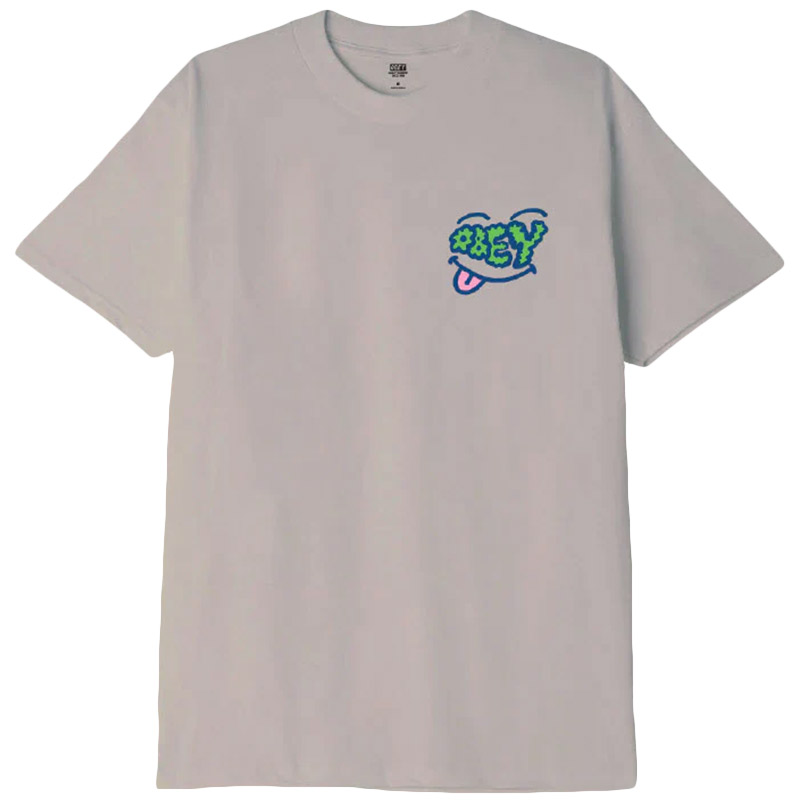 Obey Smirk T-Shirt Pigment Silver Grey
