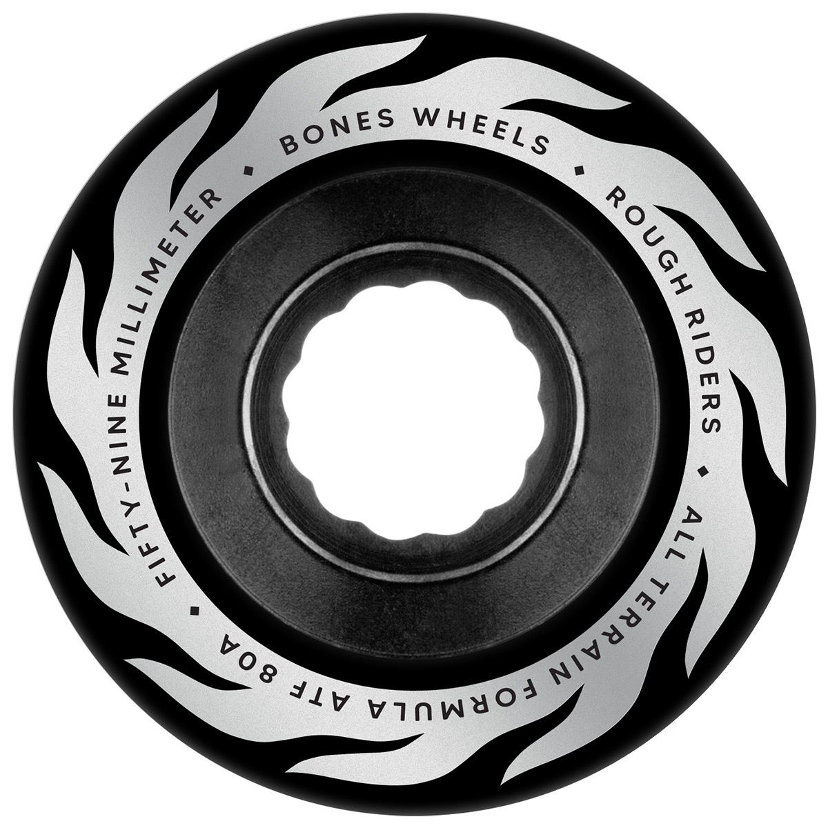 Bones Rough Riders Eternal Flame Cruiser Wheels Black 80a 59mm