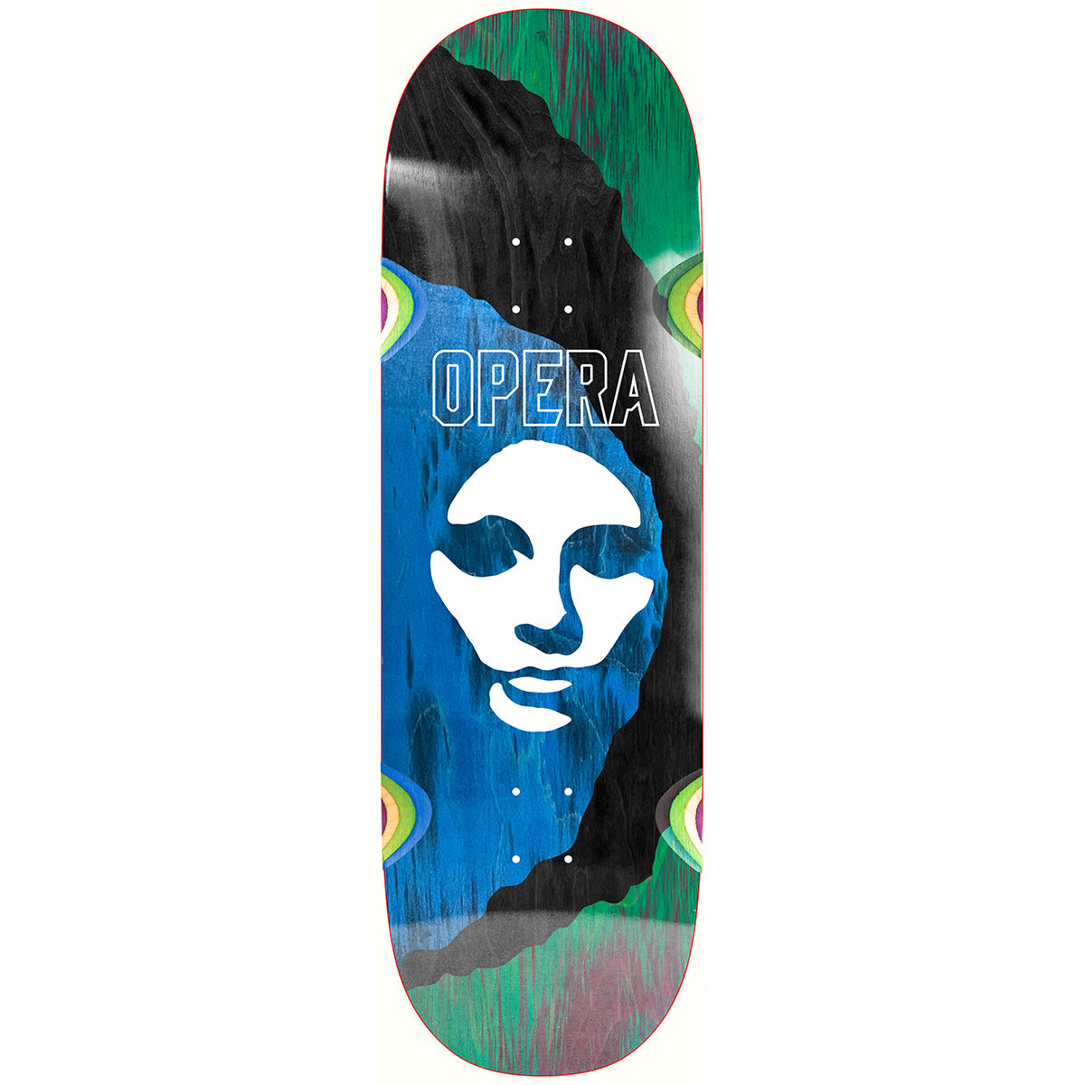 Opera Triple Torn Big Mask Skateboard Deck Assorted Blue/Black/Green 9.0