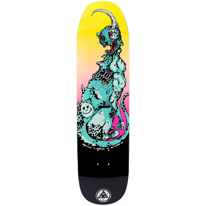 Welcome Cheetah On Son of Moontrimmer Skateboard Deck Black/Surf Fade 8.25