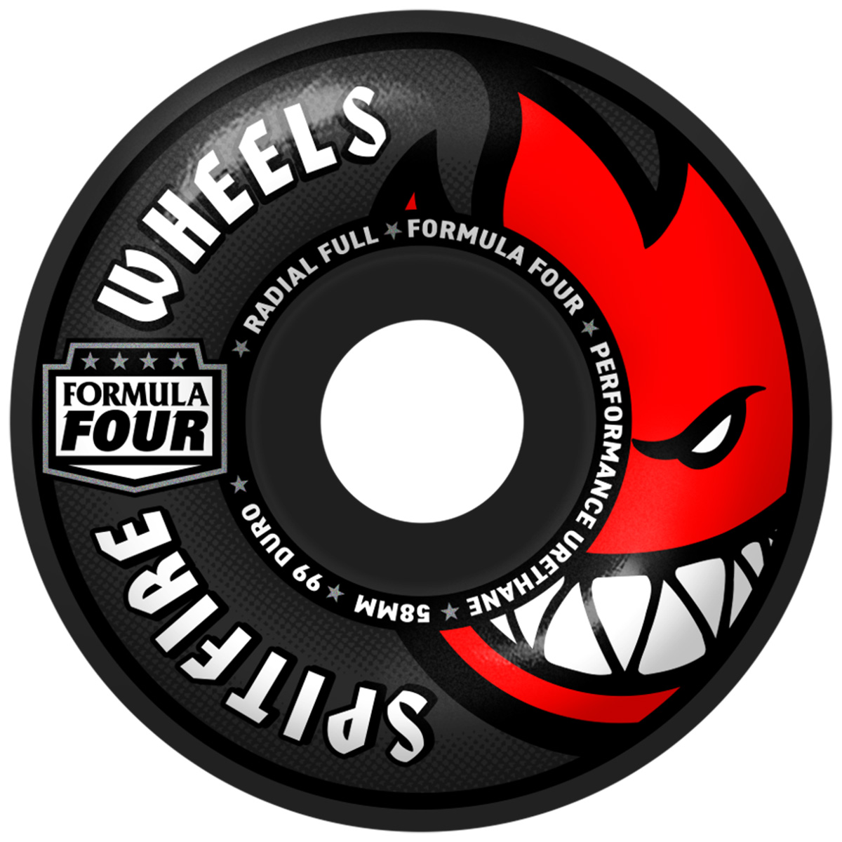 Spitfire Formula Four Team Colors Radial Full Wheels Black 99D 58mm 