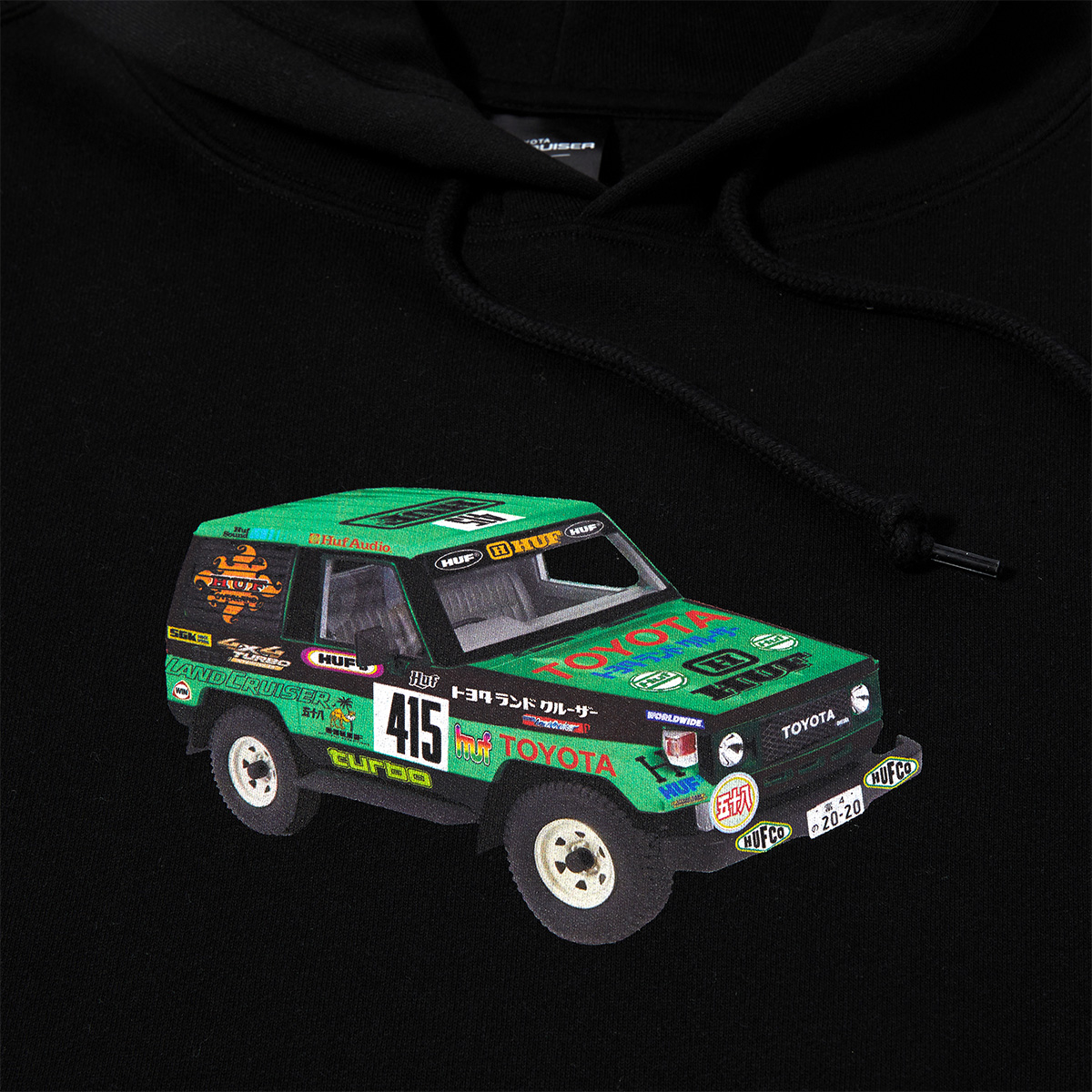 HUF X Toyota Land Cruiser Sahara Rally Hooded Sweater Black HUF X Toyota Land Cruiser Sahara Rally Hooded Sweater Black