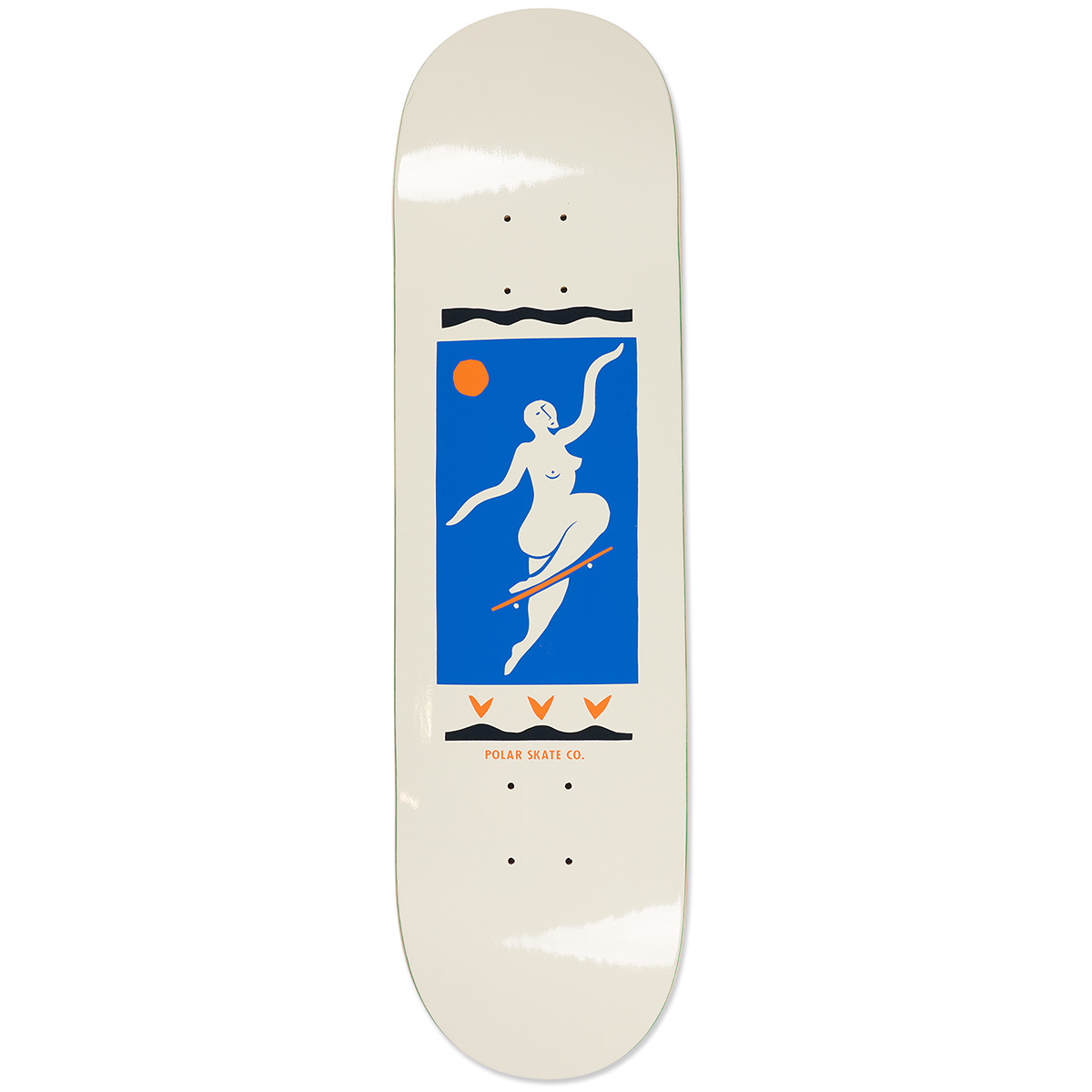 Polar Team No Comply Skateboard Deck Cream Short Shape 8.5 Polar Team No Comply Skateboard Deck Cream Short Shape 8.5
