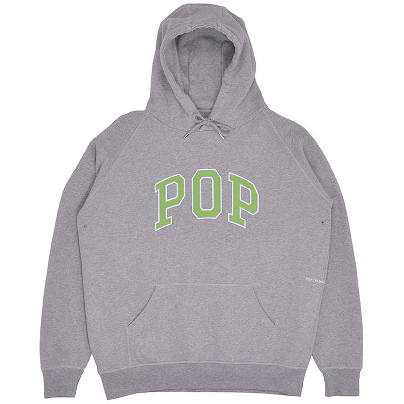 Pop Trading Company Arch Hoodie Light Grey Heather