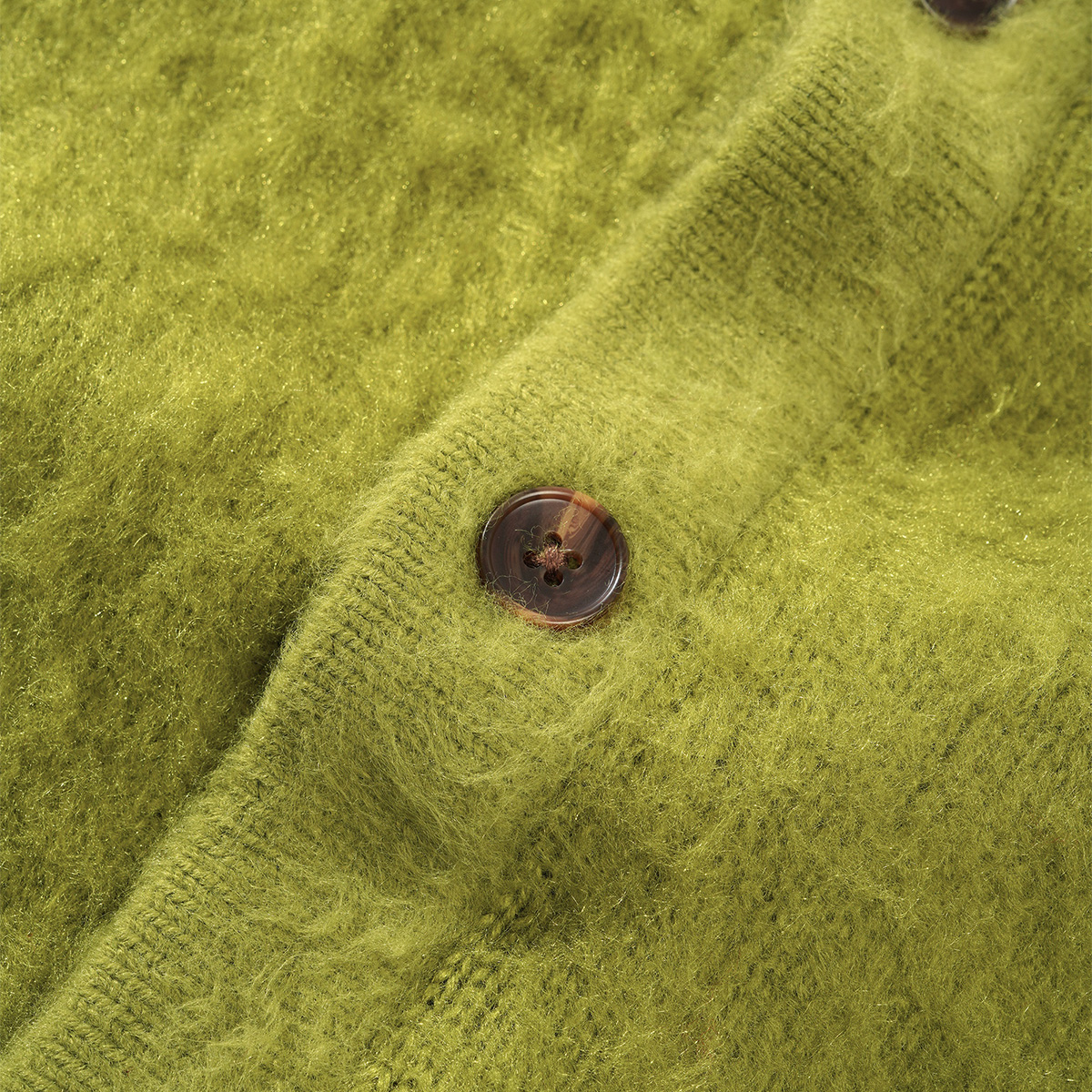 Butter Goods Mohair Button Up Knitted Cardigan Shirt Moss Butter Goods Mohair Button Up Knitted Cardigan Shirt Moss