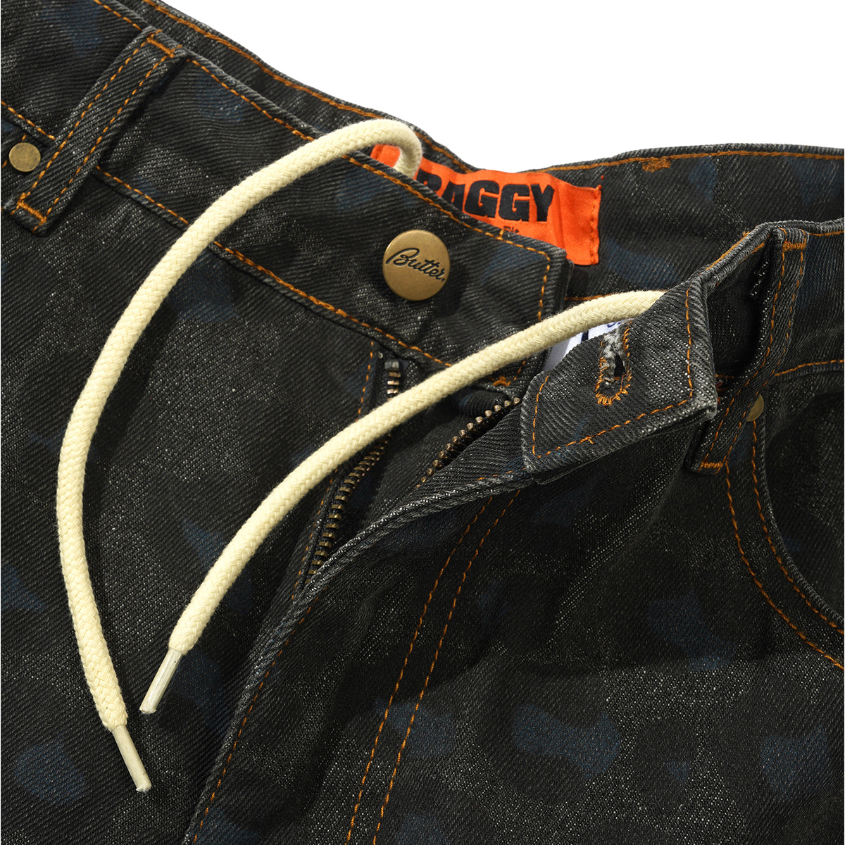 Butter Goods Leopard Denim Jeans Black Butter Goods Leopard Denim Jeans Black