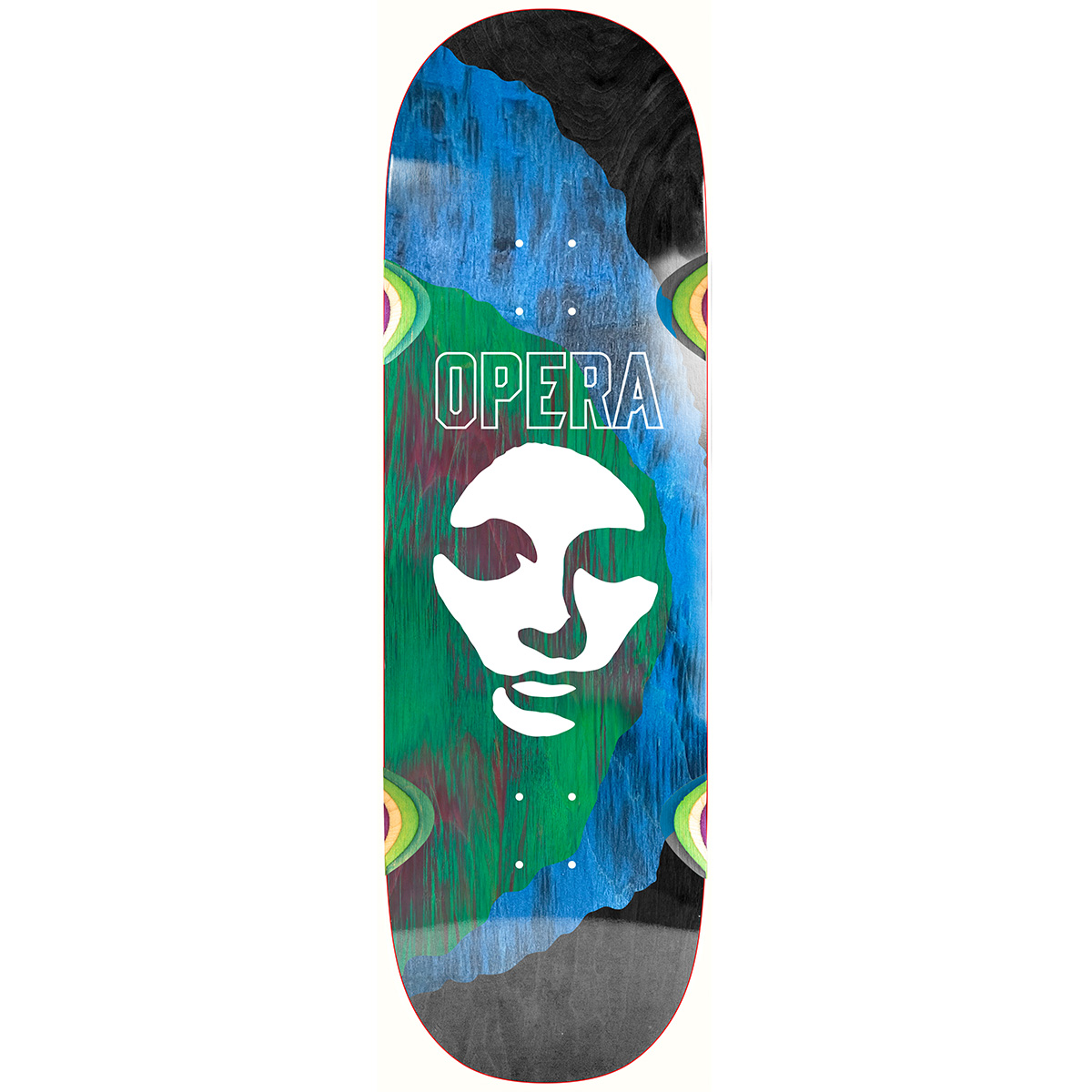 Opera Triple Torn Big Mask Skateboard Deck Assorted Blue/Black/Green 9.0