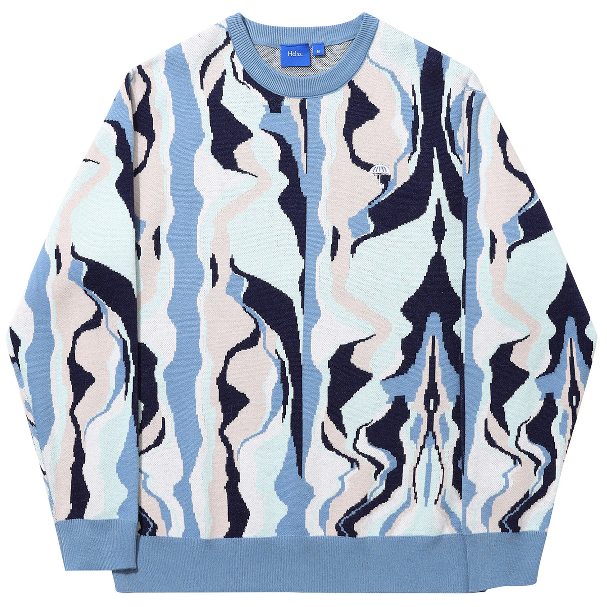 Helas Mirage Knit Crewneck Sweater Blue