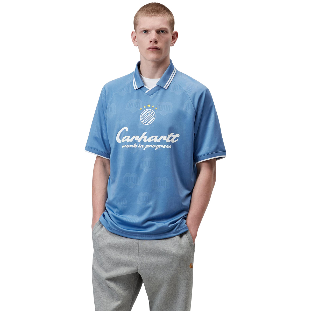 Carhartt WIP Terrace Football T-Shirt Heart Train Jacquard Curacao 