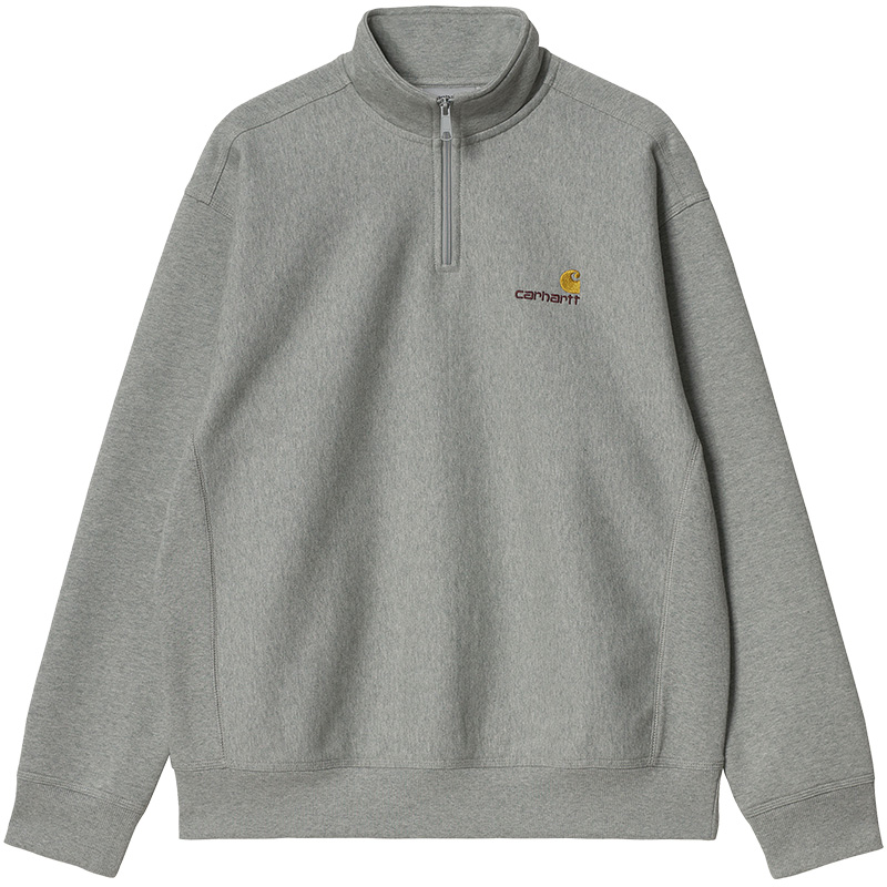 Carhartt WIP American Half Zip Sweater Grey Heather Carhartt WIP American Half Zip Sweater Grey Heather