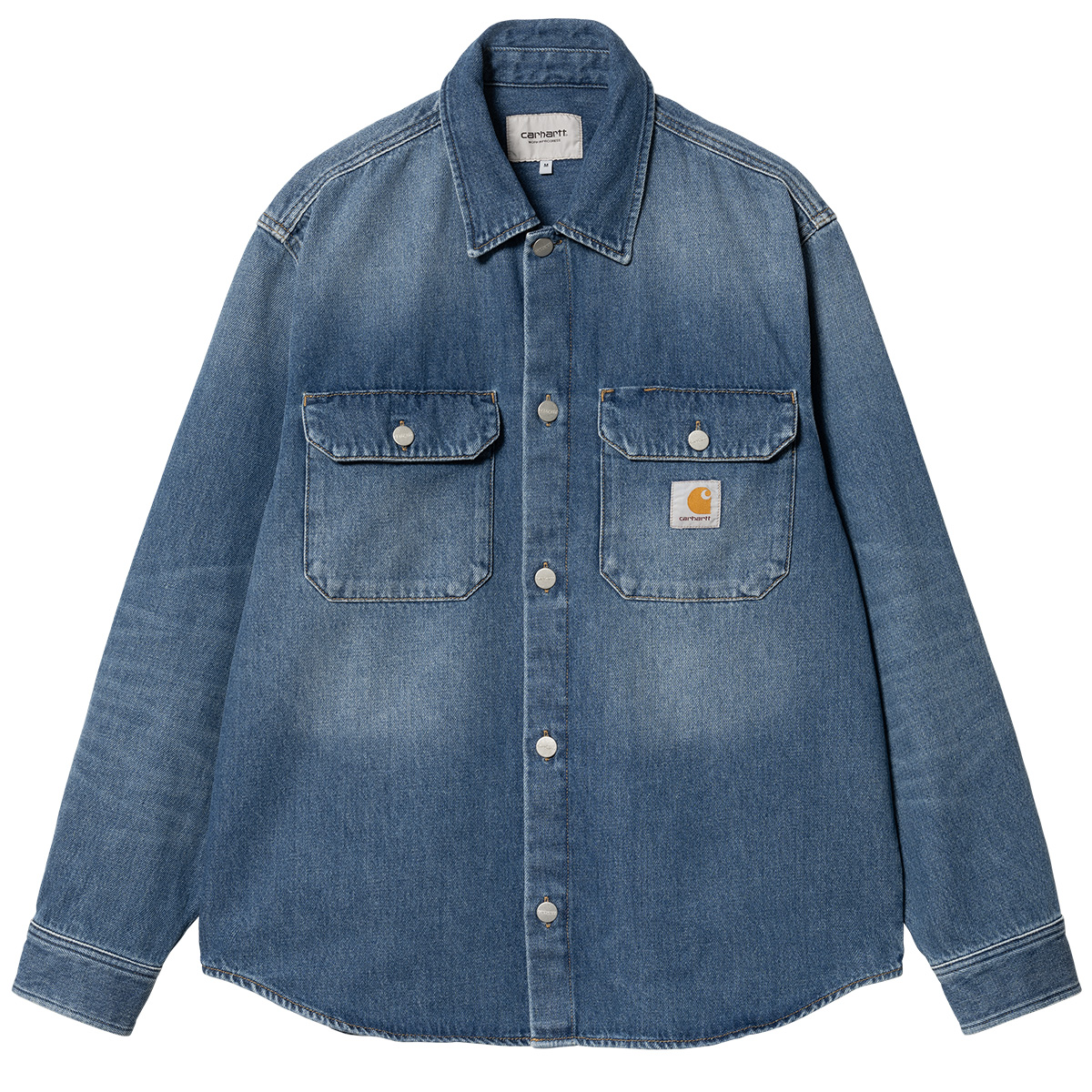 Carhartt WIP Harvey Shirt Jac Blue Dark Used Wash Carhartt WIP Harvey Shirt Jac Blue Dark Used Wash