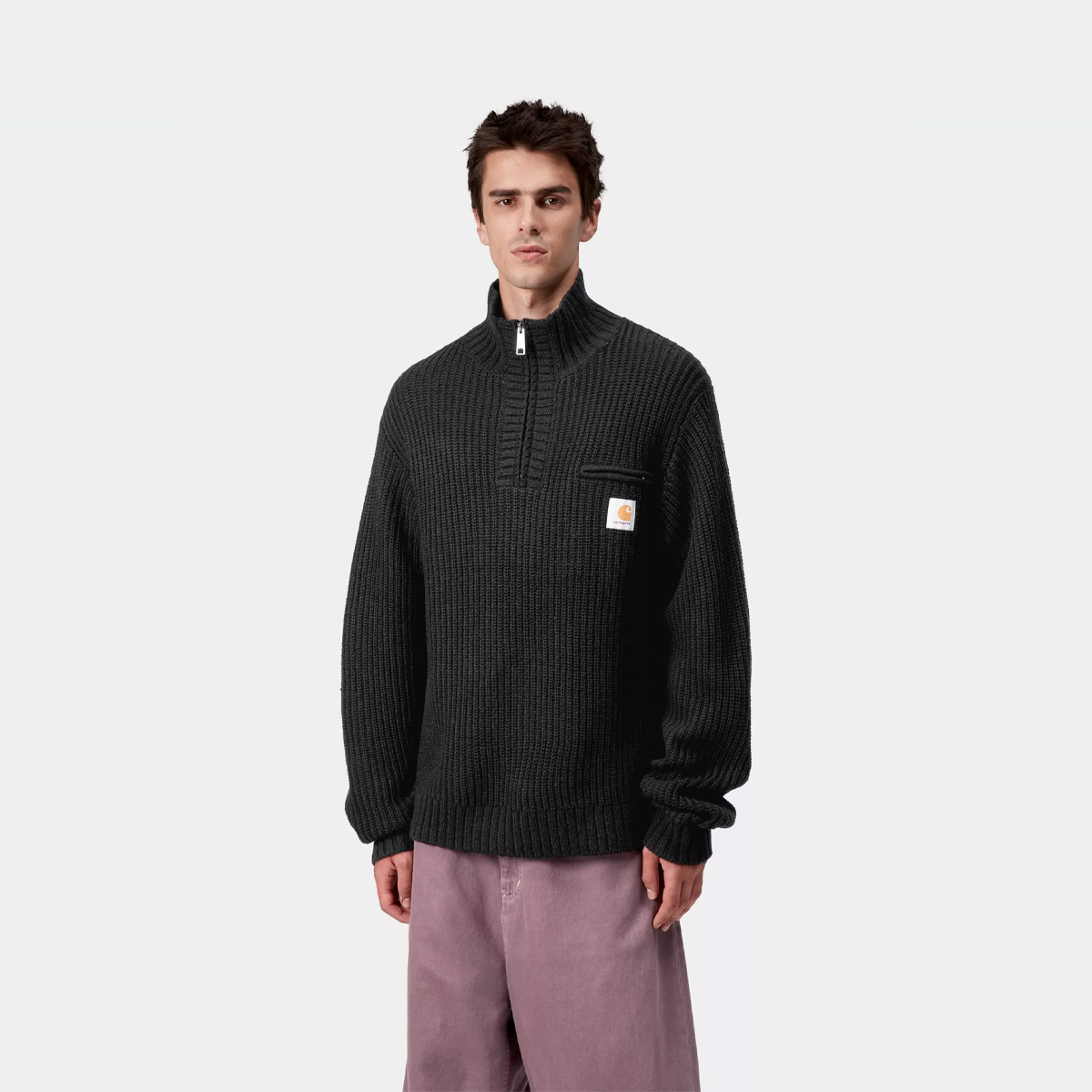 Carhartt WIP Detroit Half Zip Sweater Black