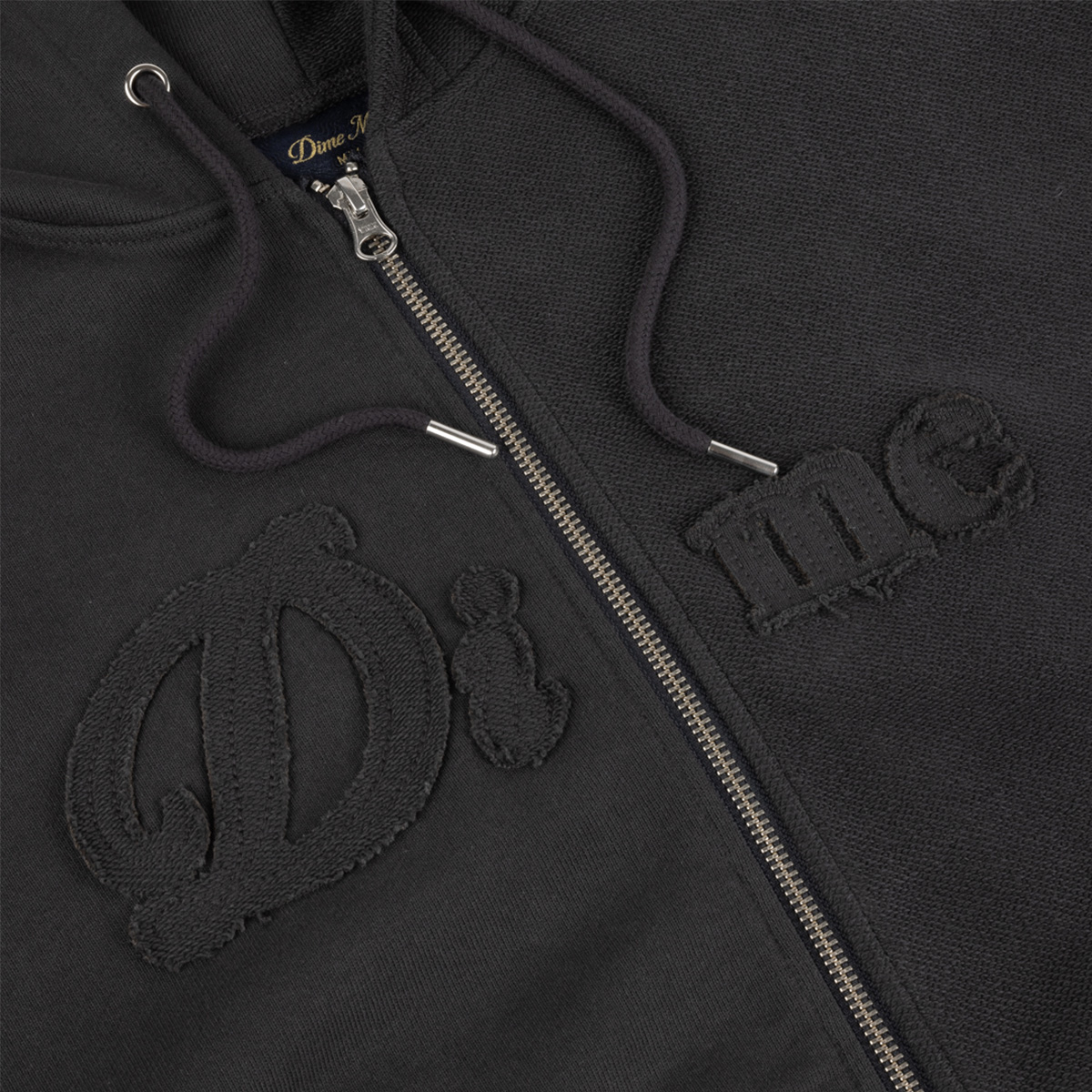 Dime Reverse French Terry Zip Hooded Sweater Vintage Black Dime Reverse French Terry Zip Hooded Sweater Vintage Black