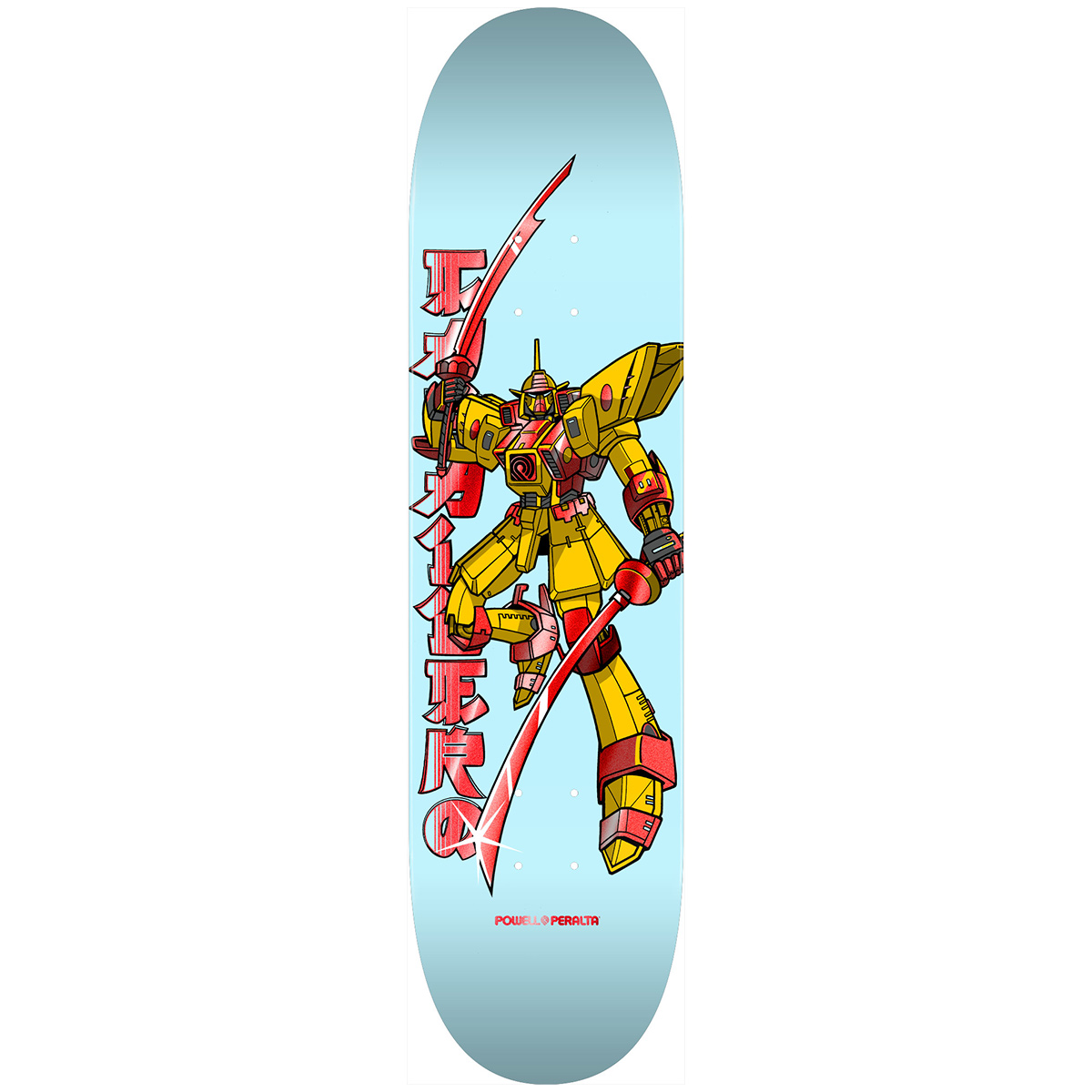 Powell Peralta Steve Caballero Gundam Skateboard Deck Light Blue/Red Foil 8.5