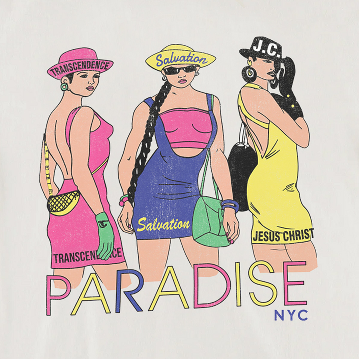 Paradise NYC L.A. Girls T-Shirt Off White