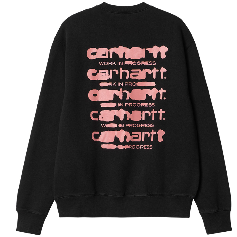 Carhartt WIP Ink Bleed Sweater Black/Pink Stone Washed