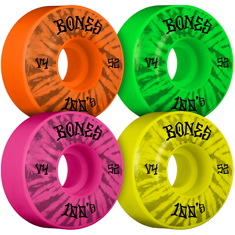 Bones 100's Party Pack 5 V4 Wide Wheels 100A Assorted 52mm Bones 100's Party Pack 5 V4 Wide Wheels 100A Assorted 52mm