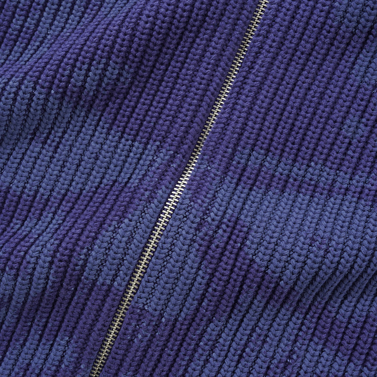 Butter Goods Shout Zip-Thru Knit Sweater Dark Blue