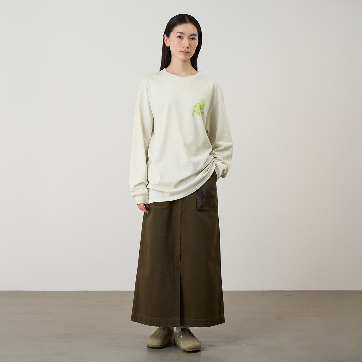 Gramicci Running Man Longsleeve T-Shirt Pigment Dyed Natural Pigment