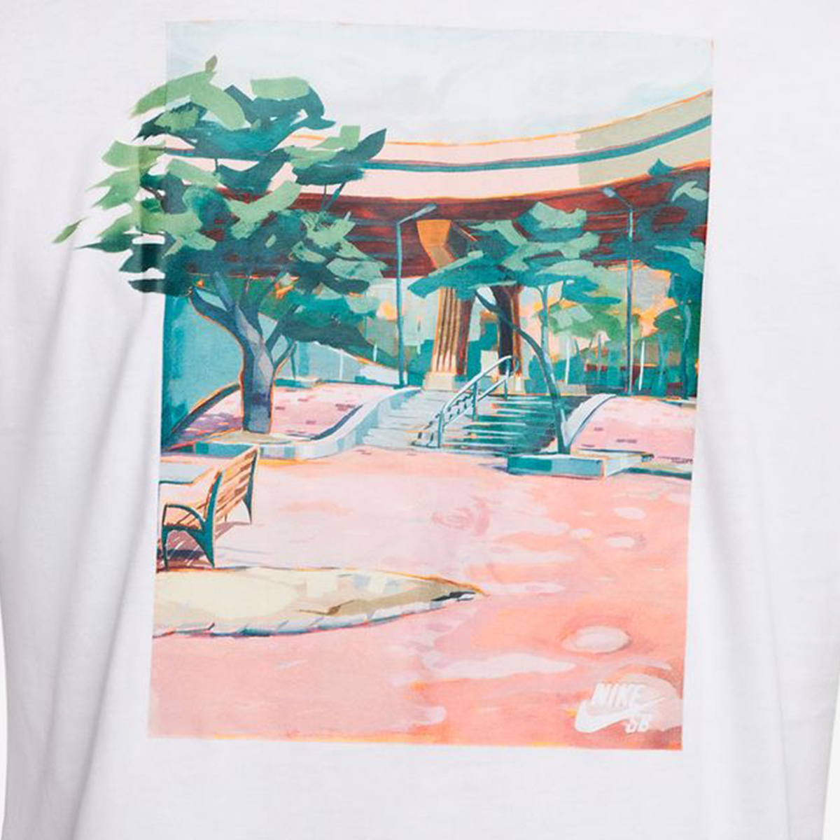 Nike SB OC Brooklyn Banks Skatepark T-Shirt White Nike SB OC Brooklyn Banks Skatepark T-Shirt White