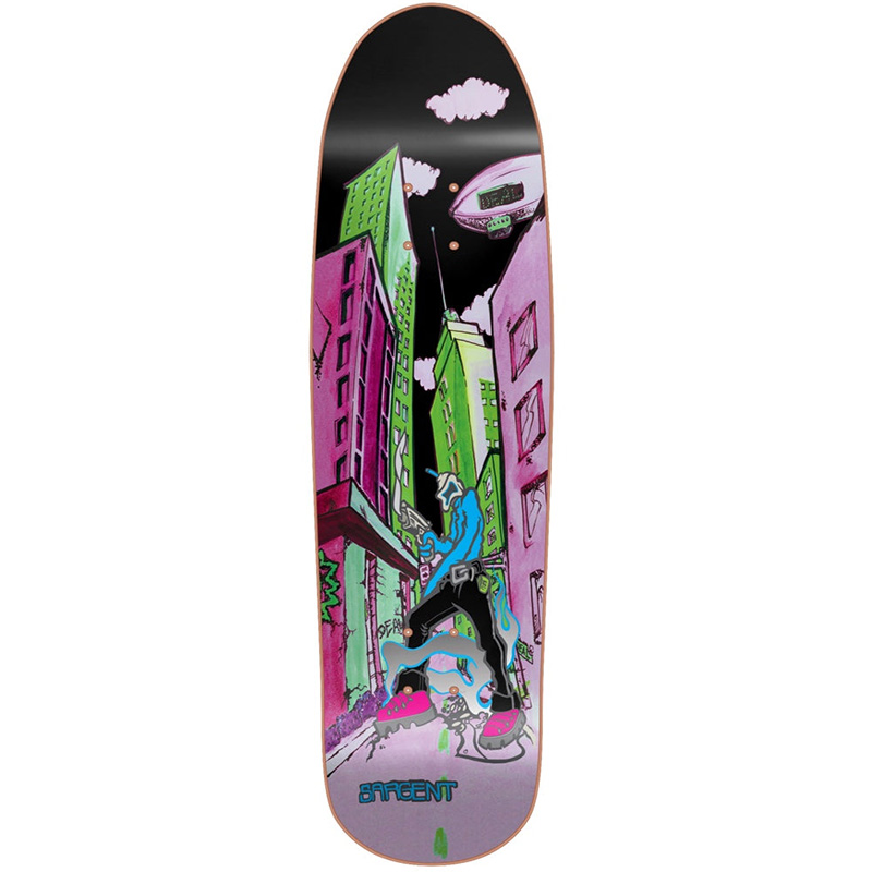 New Deal Sargent Invader Slick Skateboard Deck Neon 9.3
