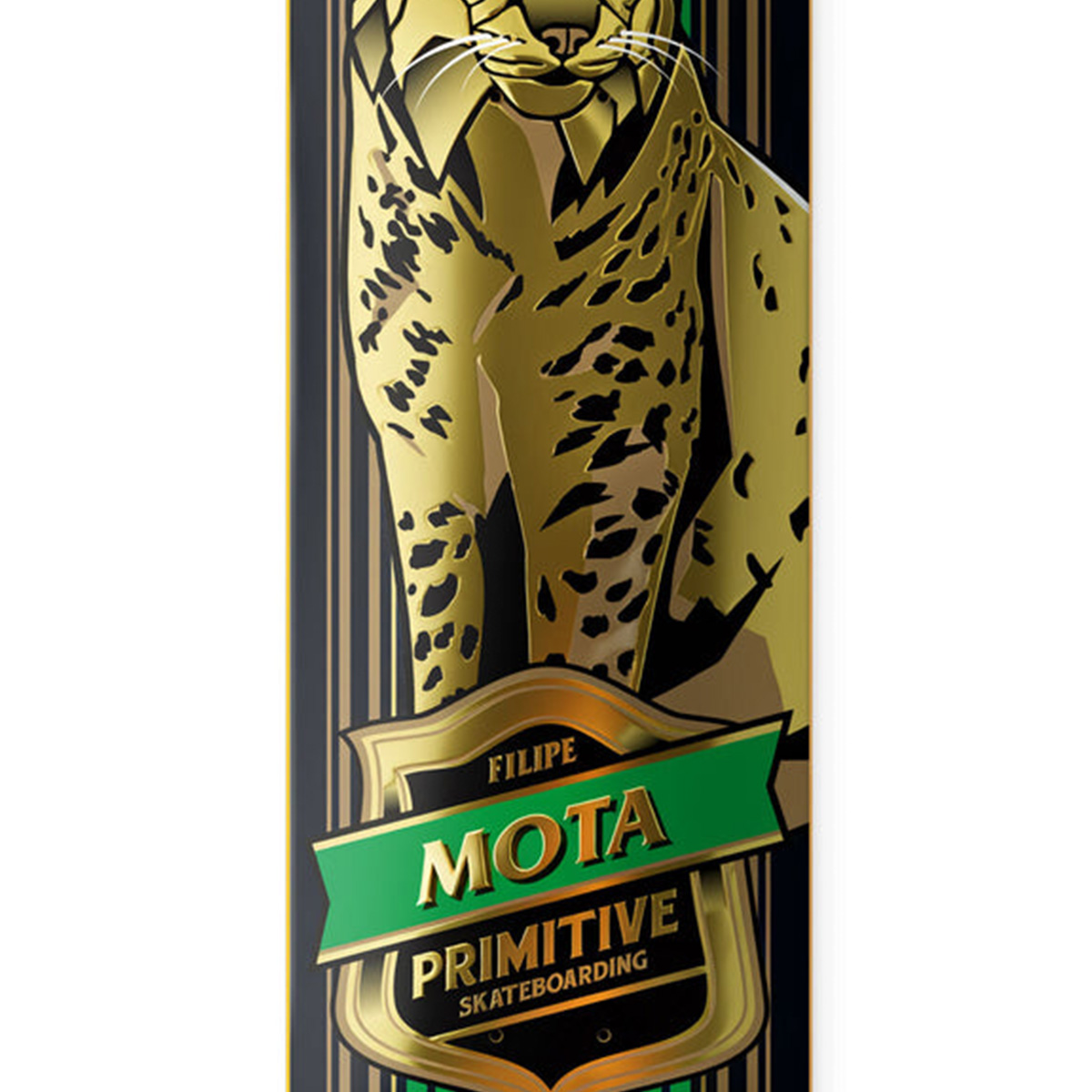 Primitive Mota Lynx Pro Skateboard Deck Black/Gold Foil 8.25
