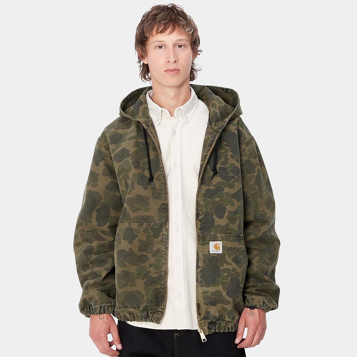 Carhartt WIP Duck Active Jacket Camo Duck Green/Office Green Garment Dyed Carhartt WIP Duck Active Jacket Camo Duck Green/Office Green Garment Dyed