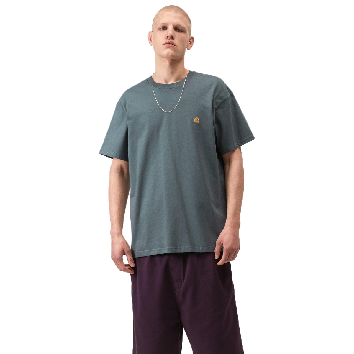 Carhartt WIP Chase T-Shirt Cozy Blue/Gold