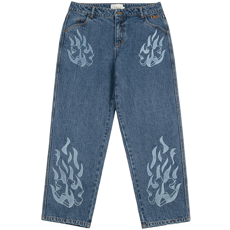 Dime Flamepuzz Relaxed Denim Pants Indigo