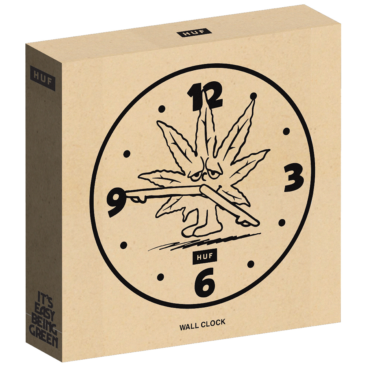 HUF Green Buddy Wall Clock Natural HUF Green Buddy Wall Clock Natural
