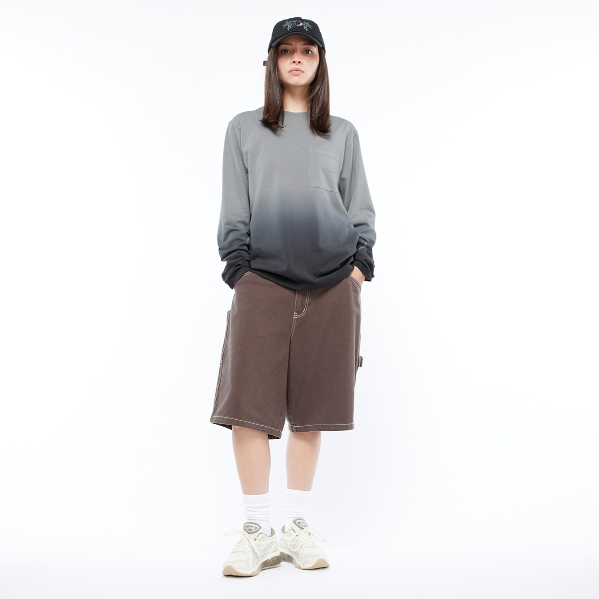 Dime Gradient Longsleeve T-Shirt Charcoal | M | 1135553_M