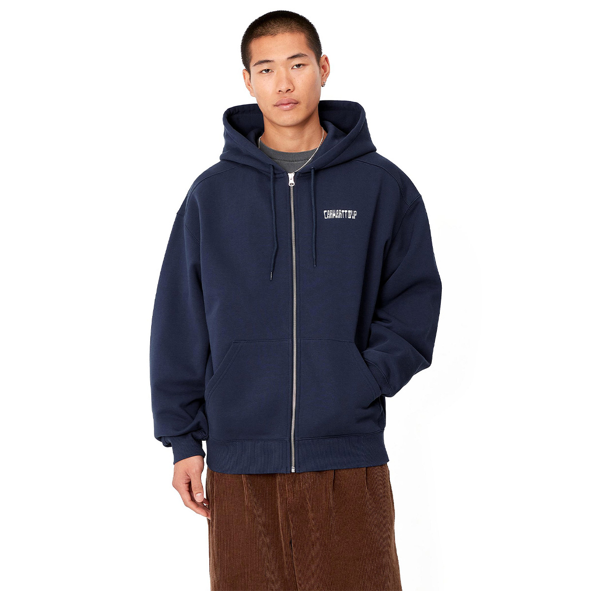 Carhartt WIP Hooded Think Tank Sweat Jacket Blue/White Carhartt WIP Hooded Think Tank Sweat Jacket Blue/White