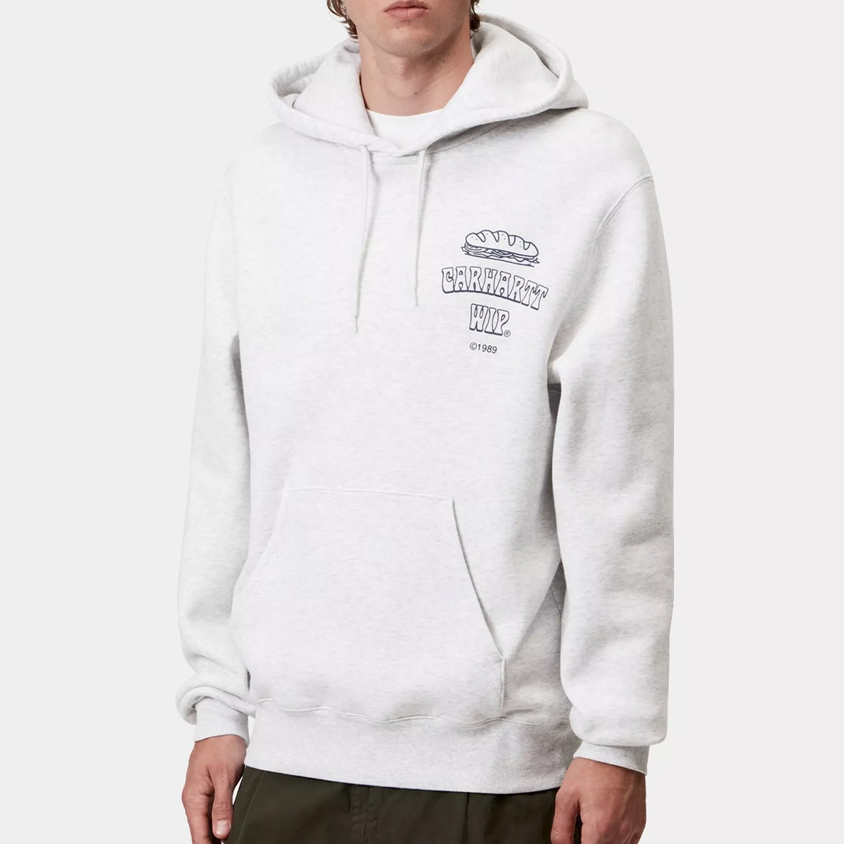 Carhartt WIP Sandwich Hooded Sweater Ash Heather/Blue