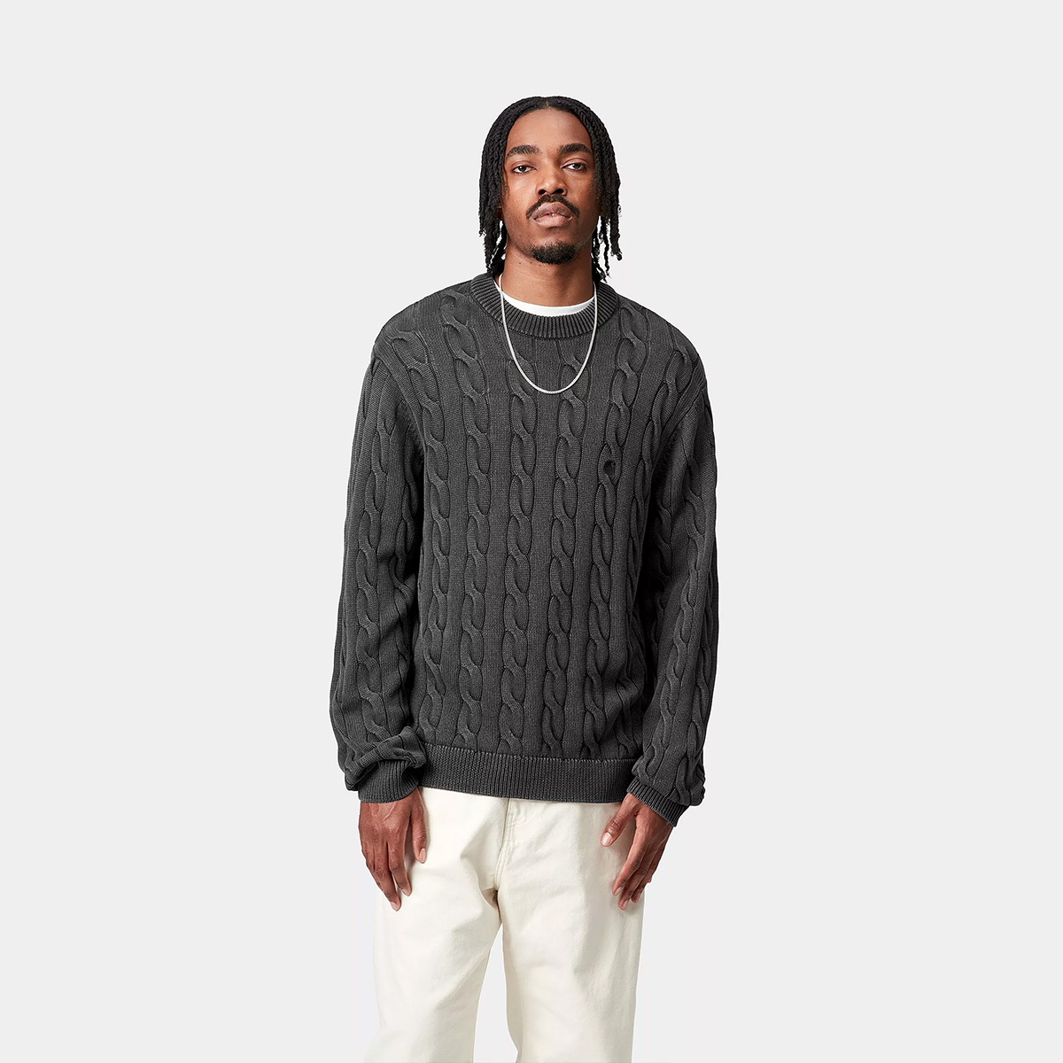 Carhartt WIP Carter Sweater Black Garment Dyed