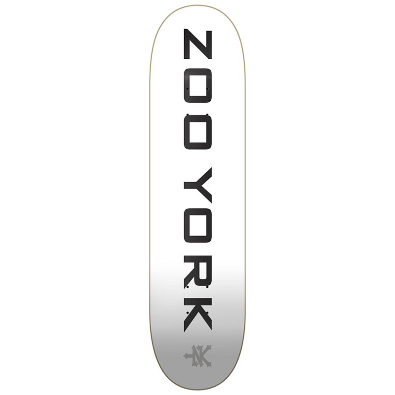 Zoo York OG 95 Logo Block Skateboard Deck White/Black/Grey 7.75