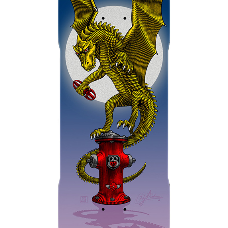 Powell Peralta Andy Anderson Hydrant Dragon Flight Skateboard Deck Shape 302 8.4