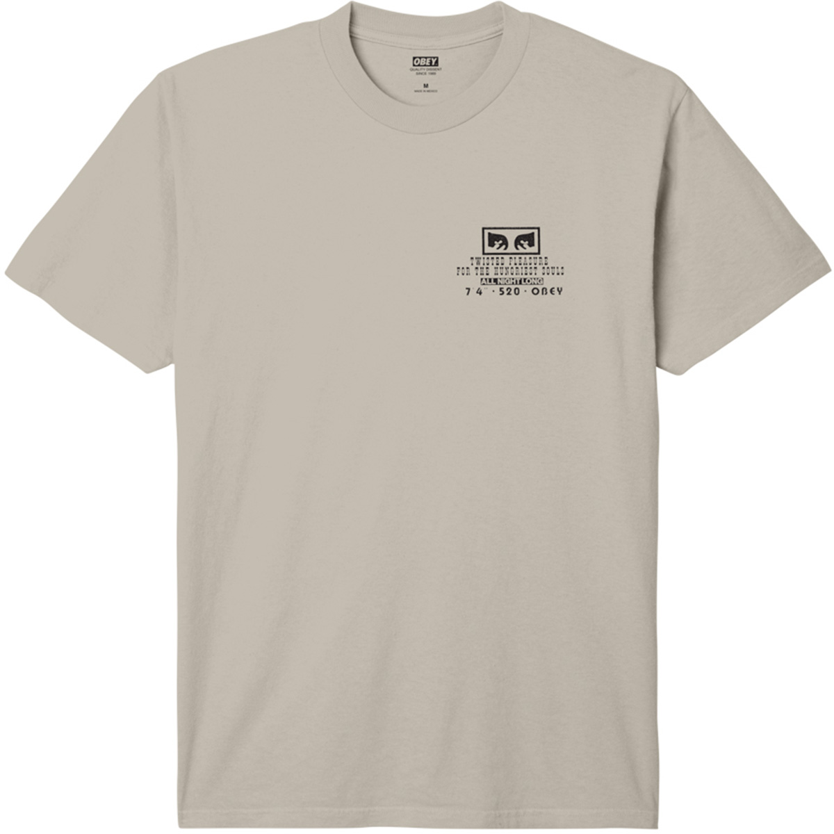 Obey Twisted Pleasure T-Shirt Pigment Silver Grey