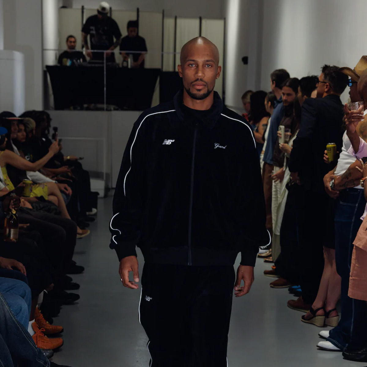 Grand Collection x New Balance Velour Track Jacket Black Grand Collection x New Balance Velour Track Jacket Black