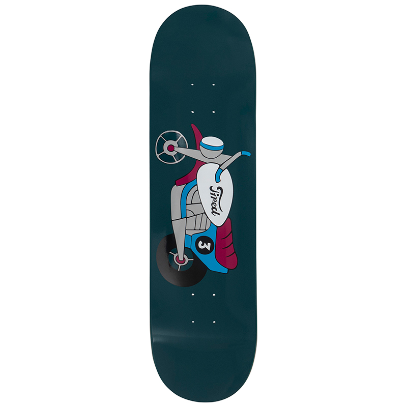 Tired Moto Sports Skateboard Deck 8.25 Tired Moto Sports Skateboard Deck 8.25