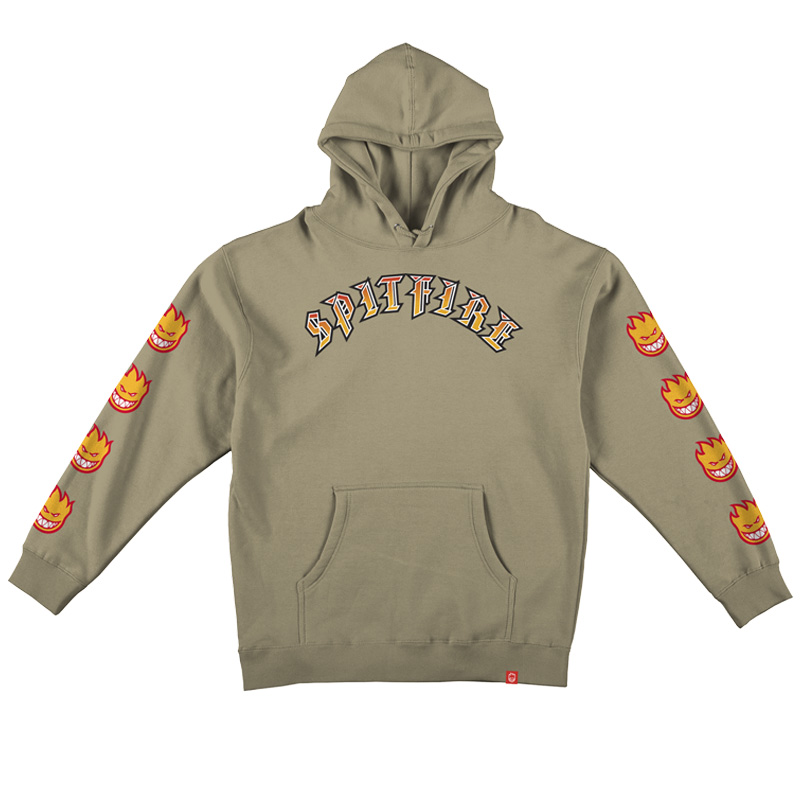Spitfire Old E Bighead Fill Sleeve Hoodie Sandstone/Gold/Red Spitfire Old E Bighead Fill Sleeve Hoodie Sandstone/Gold/Red