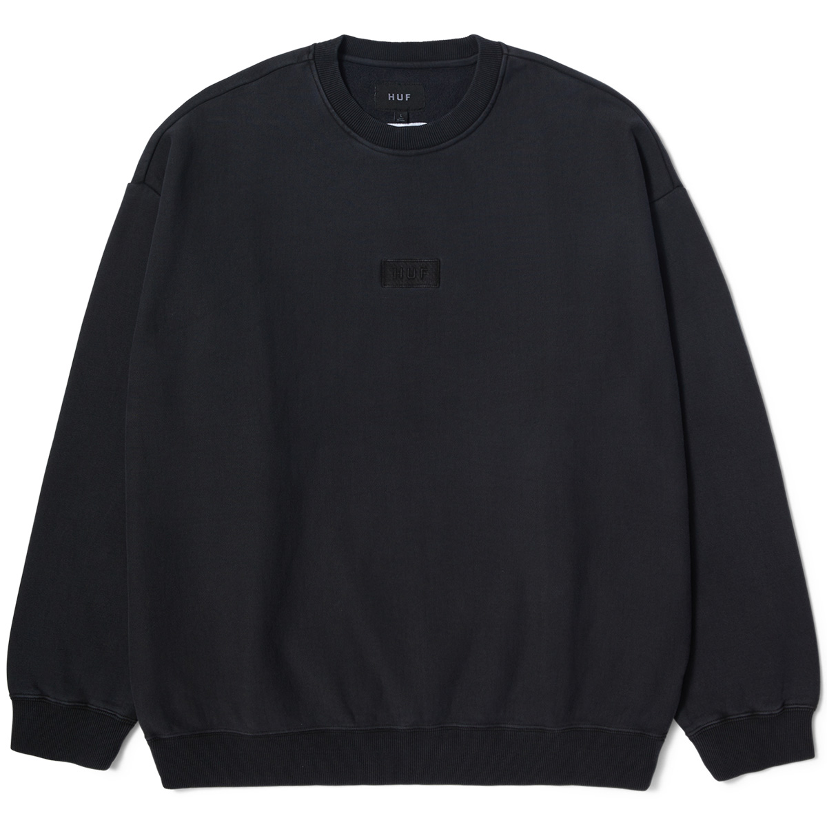 HUF Mason Fleece Crewneck Sweater Washed Black HUF Mason Fleece Crewneck Sweater Washed Black