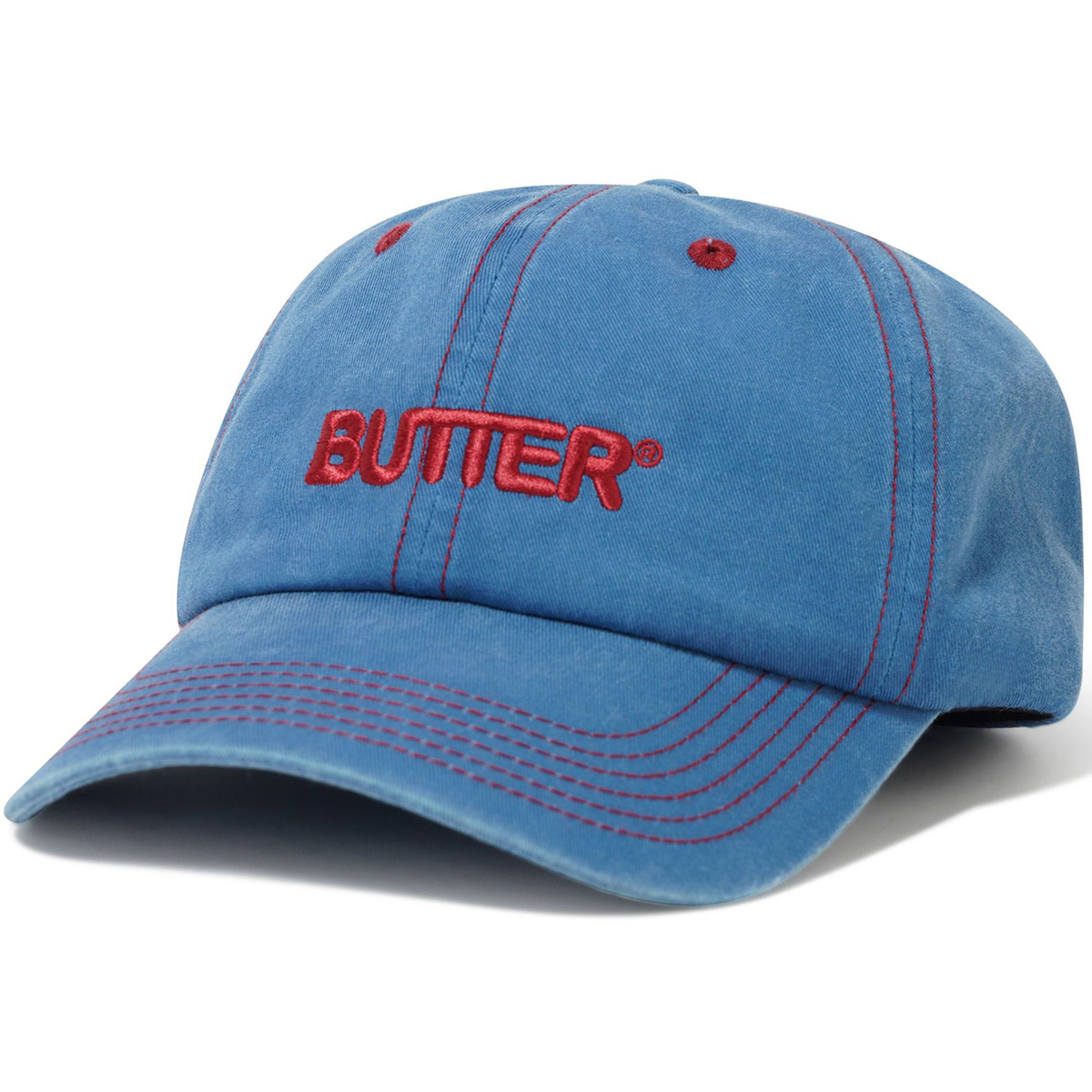 Butter Goods Rounded Logo 6 Panel Cap Sky Blue Butter Goods Rounded Logo 6 Panel Cap Sky Blue