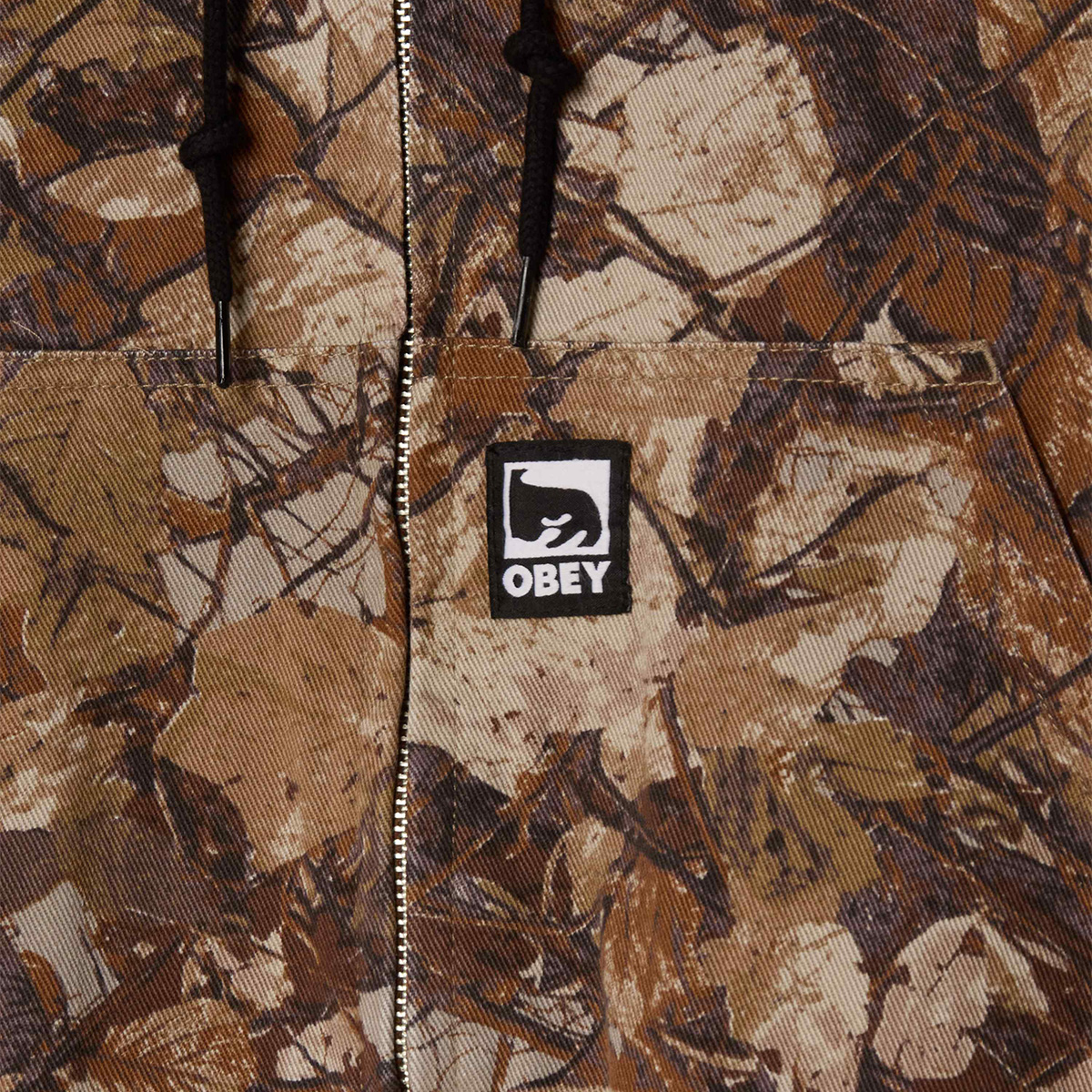 Obey Glen Zip Up Jacket Fence Camo Obey Glen Zip Up Jacket Fence Camo