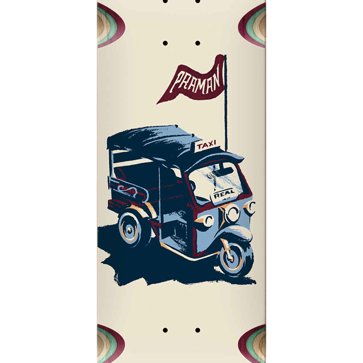 Real Praman Transport Skateboard Deck Wheel Wells 8.5 Real Praman Transport Skateboard Deck Wheel Wells 8.5