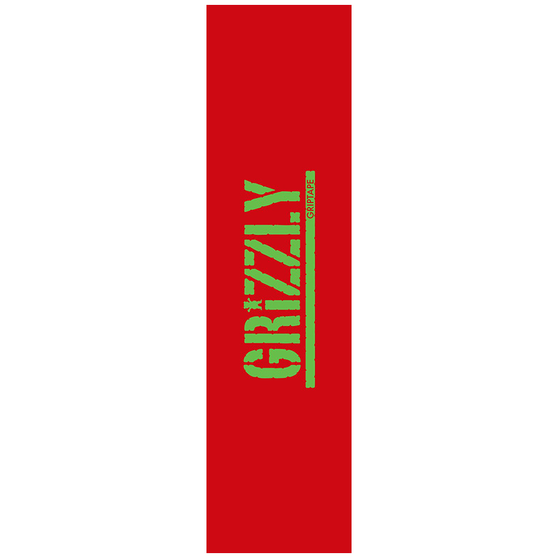Grizzly Stamped Necessities Griptape Sheet Red 9.0