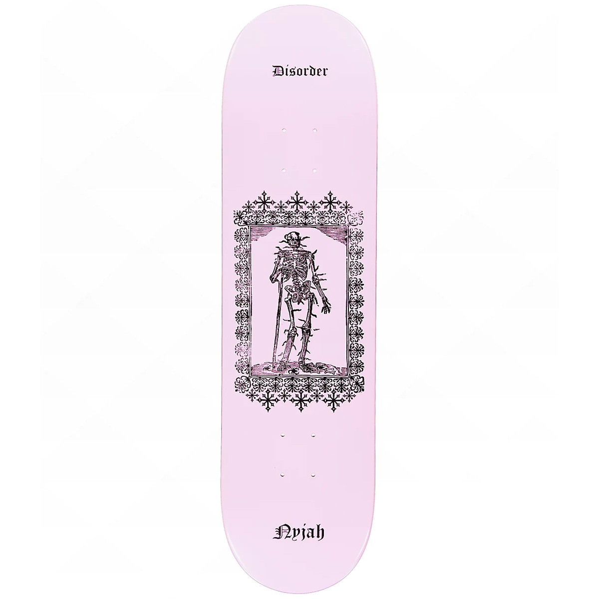 Disorder Nyjah Skeletal Jah Skateboard Deck Pink 8.25